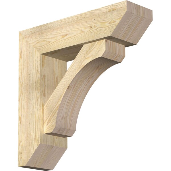 Ekena Millwork Legacy Slat Rough Sawn Bracket w/ Offset Brace, Douglas Fir, 8"W x 28"D x 28"H BKT0806X28X28LEC06RDF - main
